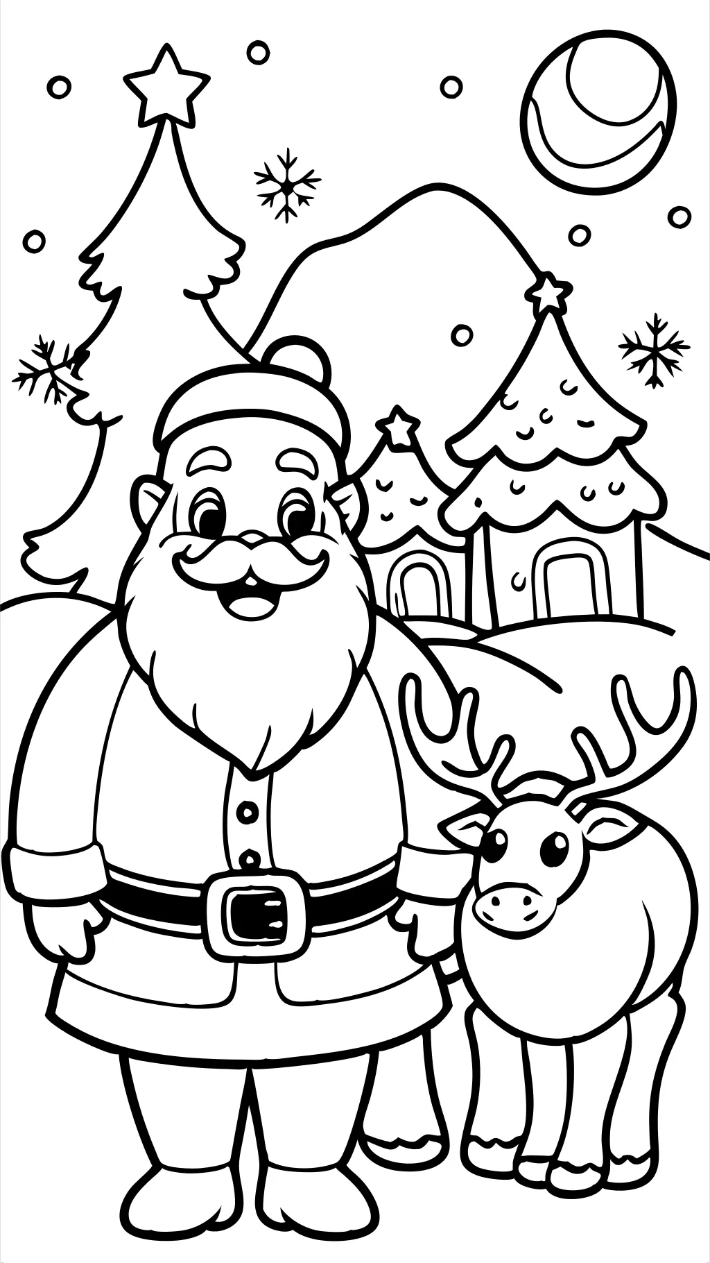 santa claus and reindeer coloring pages